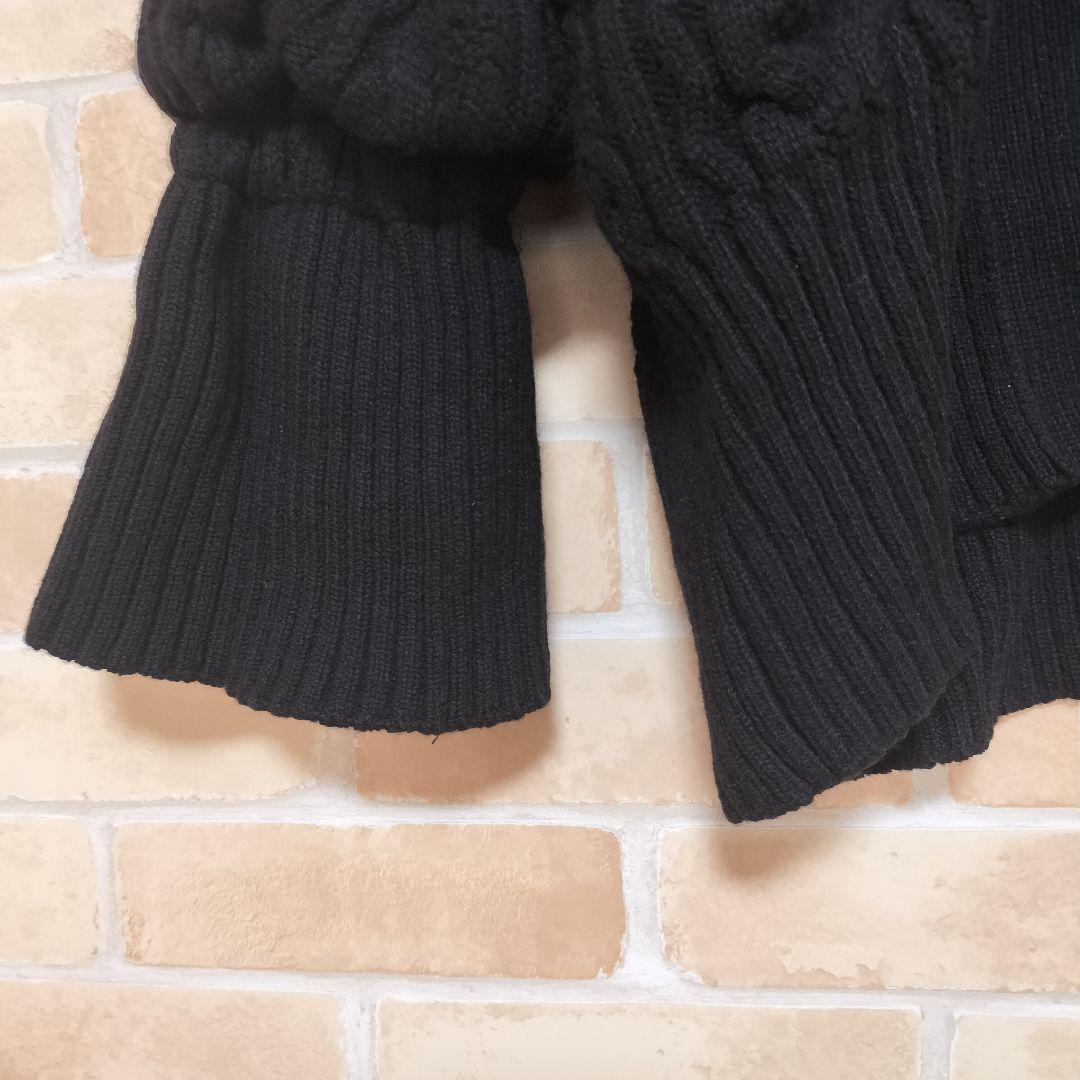 【美品】 sacai ケーブル編みベルト付カーディガン ブラック サカイ ウール