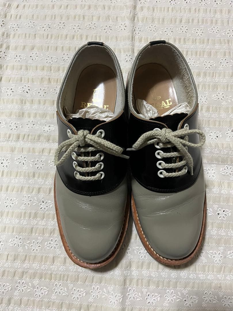 リーガル　サドルシューズ　グレー×黒　24cm