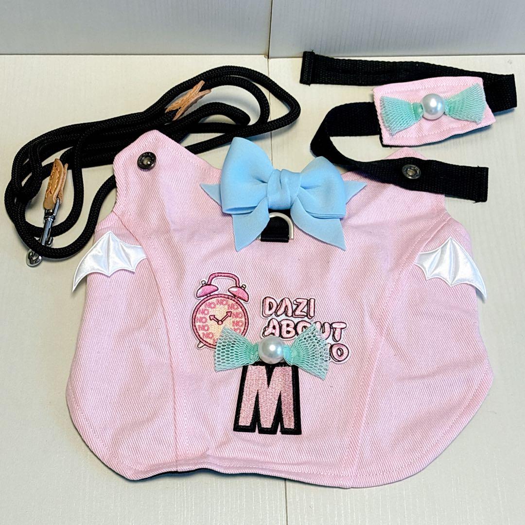 犬用ハーネス 調整可能 リード ベスト ハーネス ピンク かわいい XXL