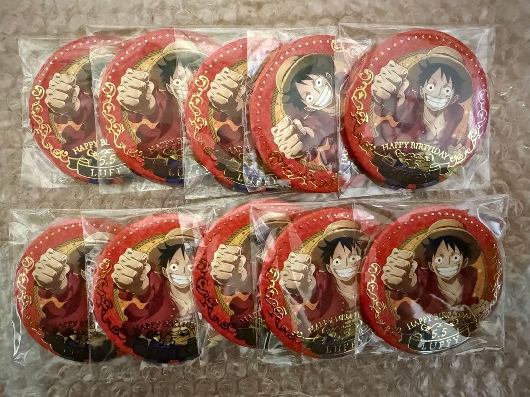 ワンピース バースデー缶バッジ ルフィ 10点