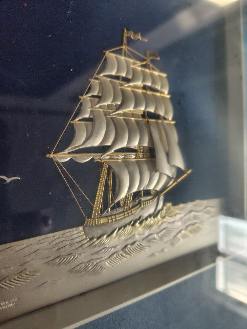 関 武比古 純銀99.9 額 帆船 7号