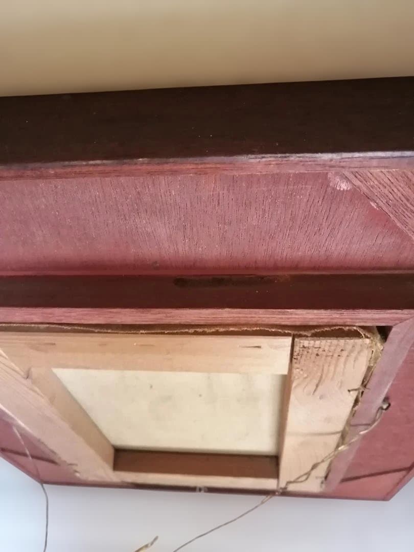 複製画「カミーユ・ピサロ　冬景色」　ヴィンテージ重厚な額付き