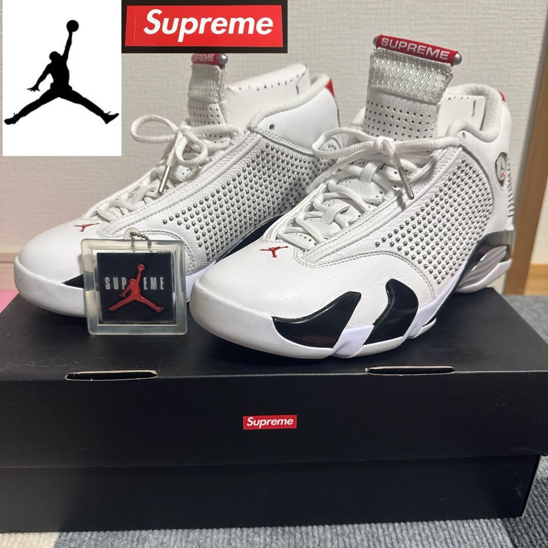 エアジョーダン14 supreme 白色　スニーカー　靴