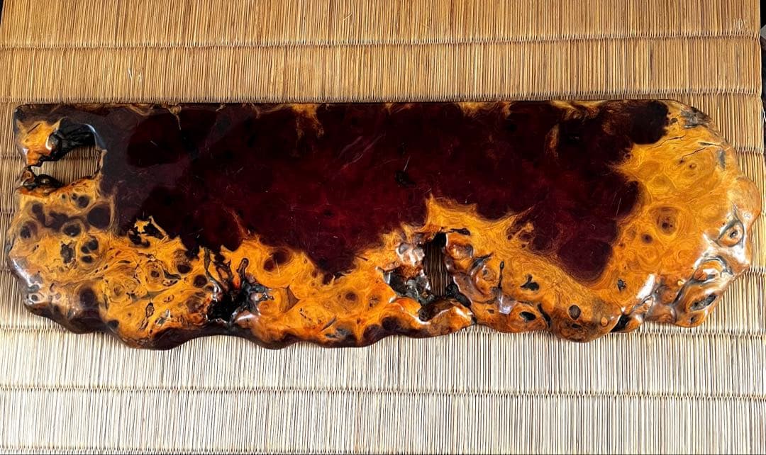 時代 花梨 玉杢 瘤 花台 香台 盆栽台 平台 約45㎝