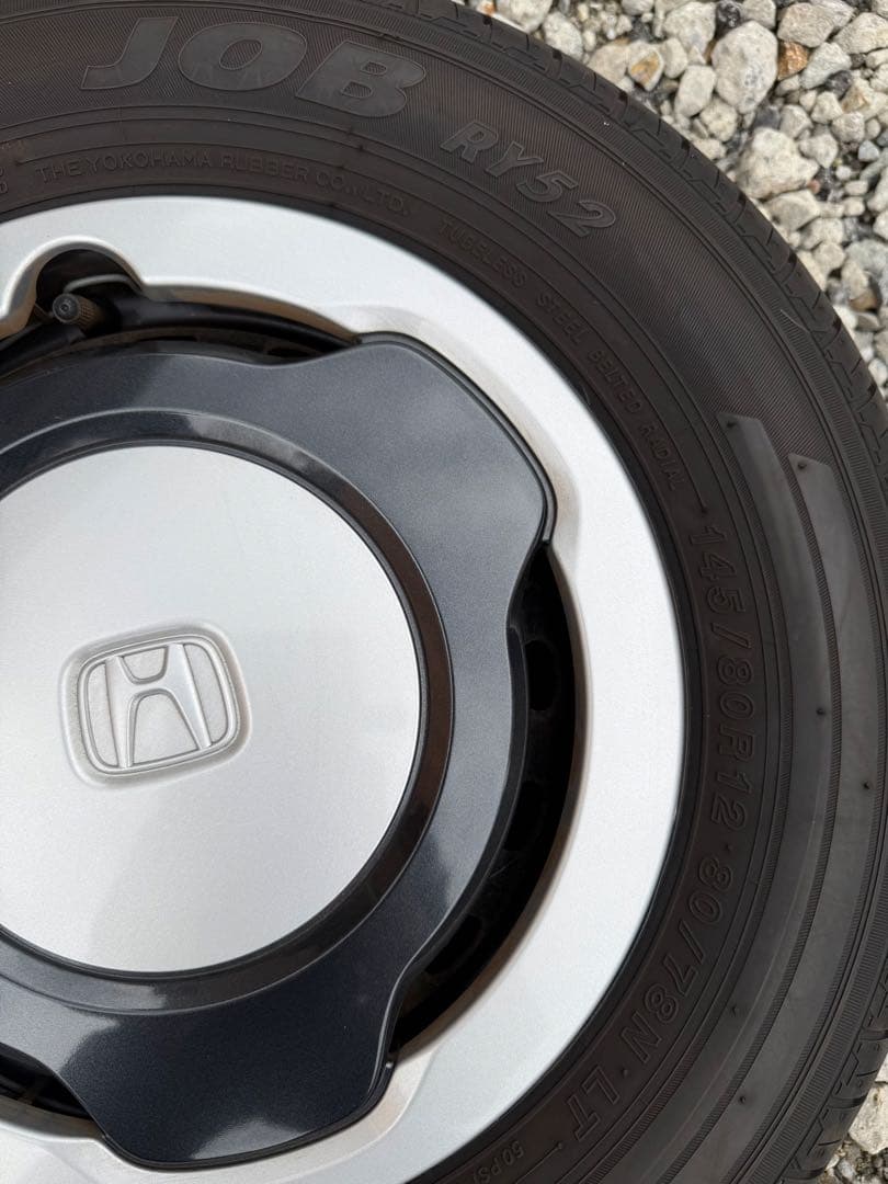 Ｎ－ＶＡＮ　ターボ用純正ホイール、タイヤ4本セット　ホイールキャップ付