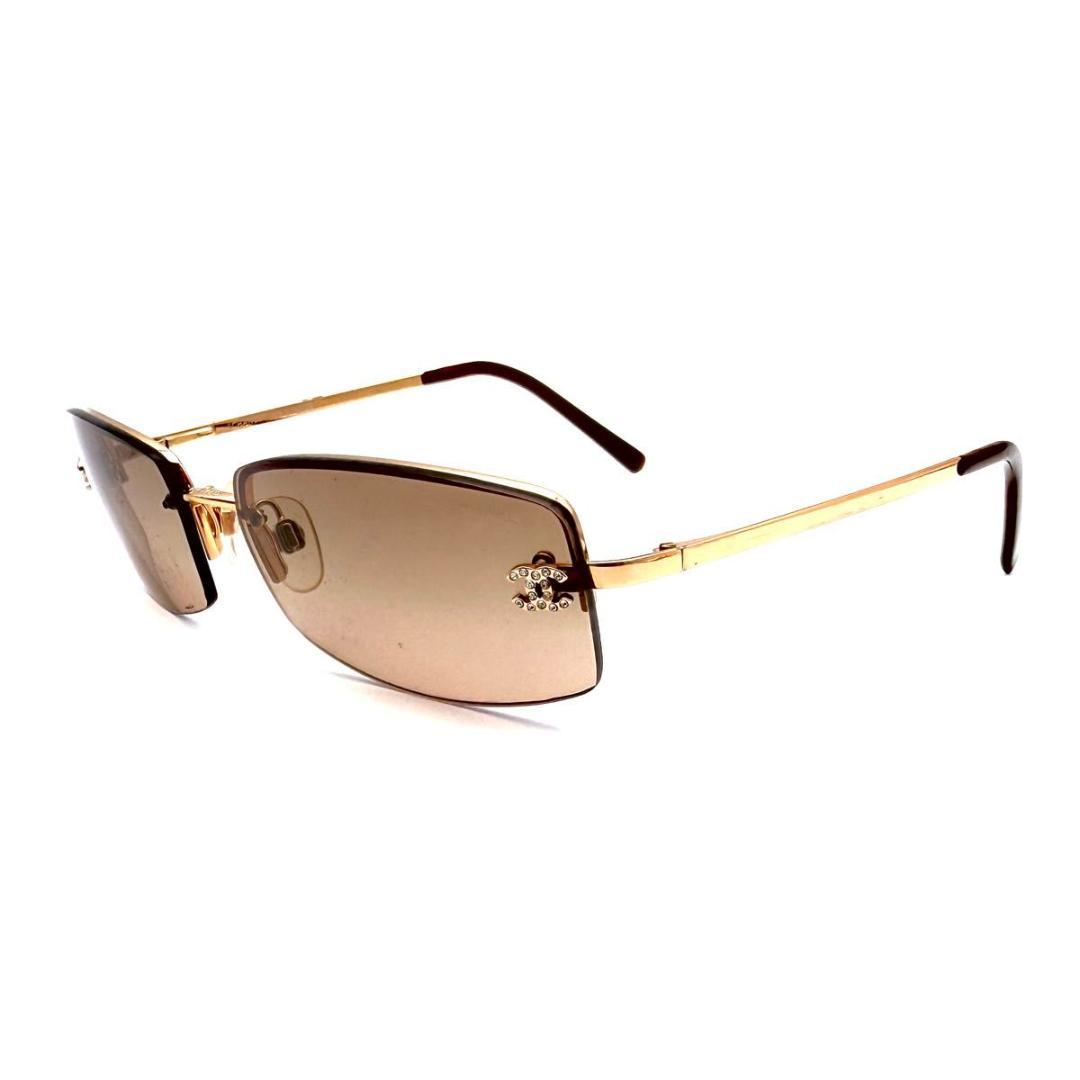 【美品】CHANEL シャネル　リムレス　ココマーク　サングラス　ラインストーン