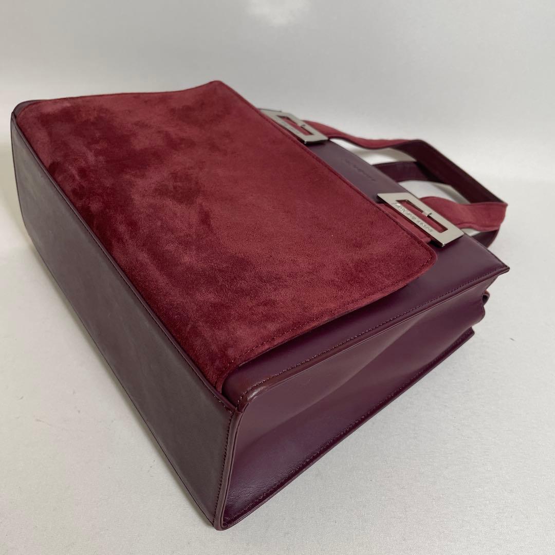 2512-15｜イヴサンローラン ハンドバッグ レザー スエード ボルドー