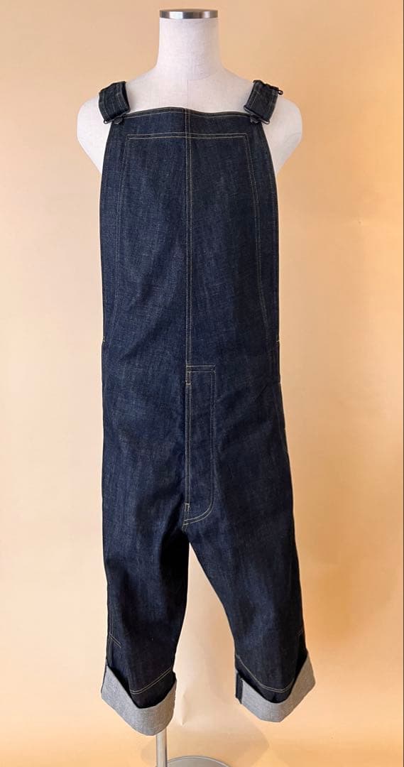 1回着用美品:NEMETHネメス:比翼デニムオーバーオール サイズL 国産デニム