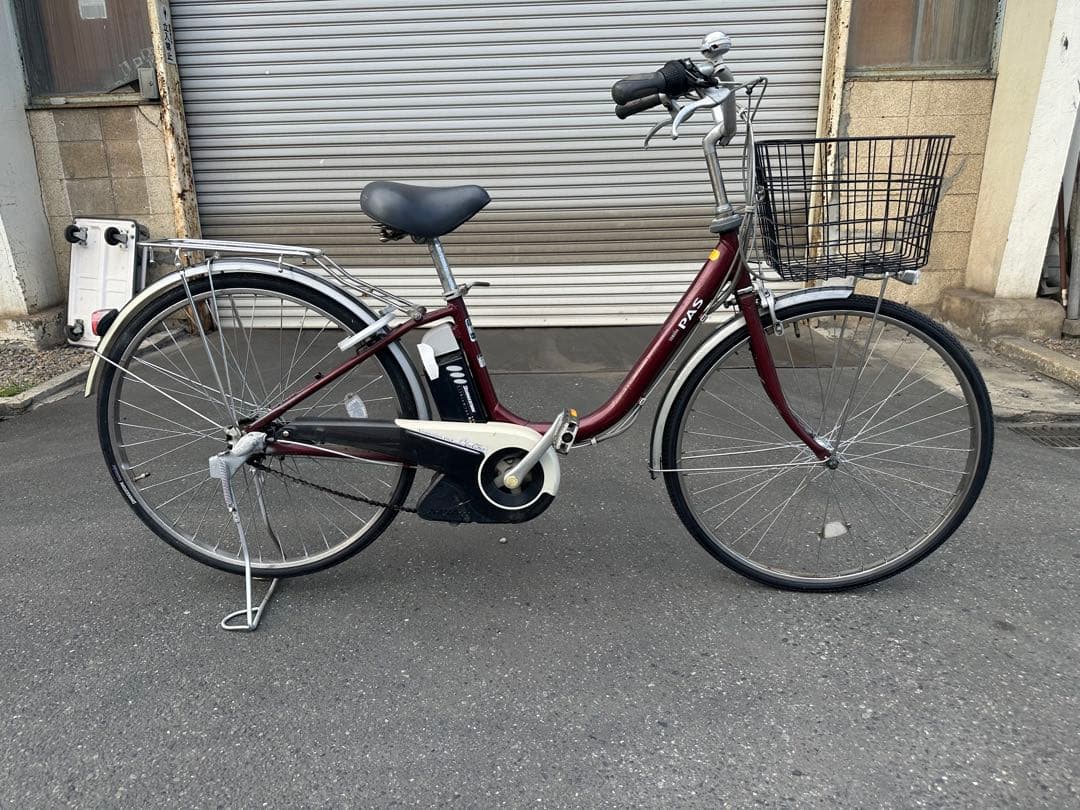電動アシスト自転車 ワインレッド 26インチ
