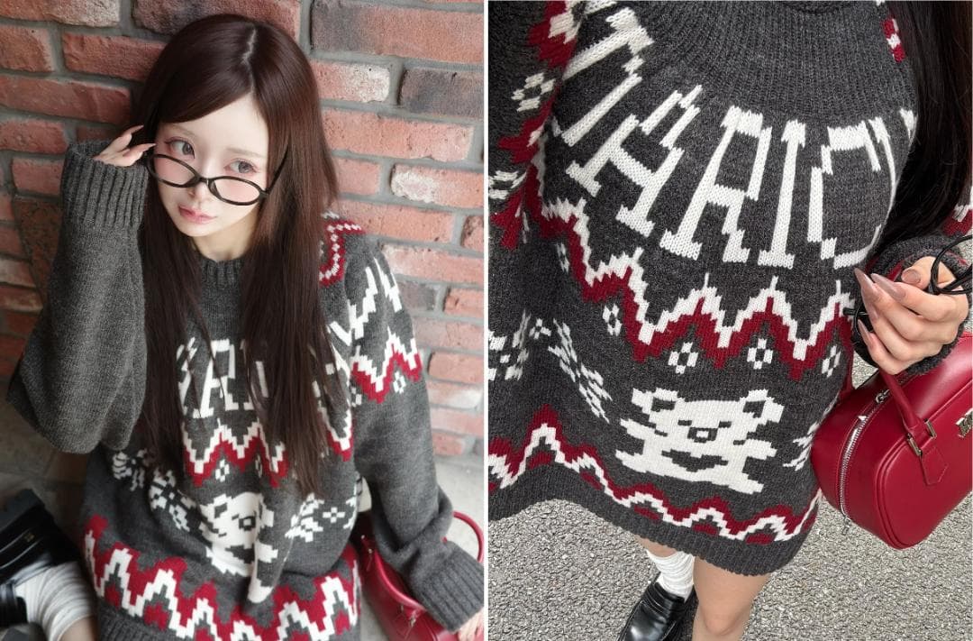 ダーリッチ darich ノルディックベアニットプルオーバー NVY ネイビー