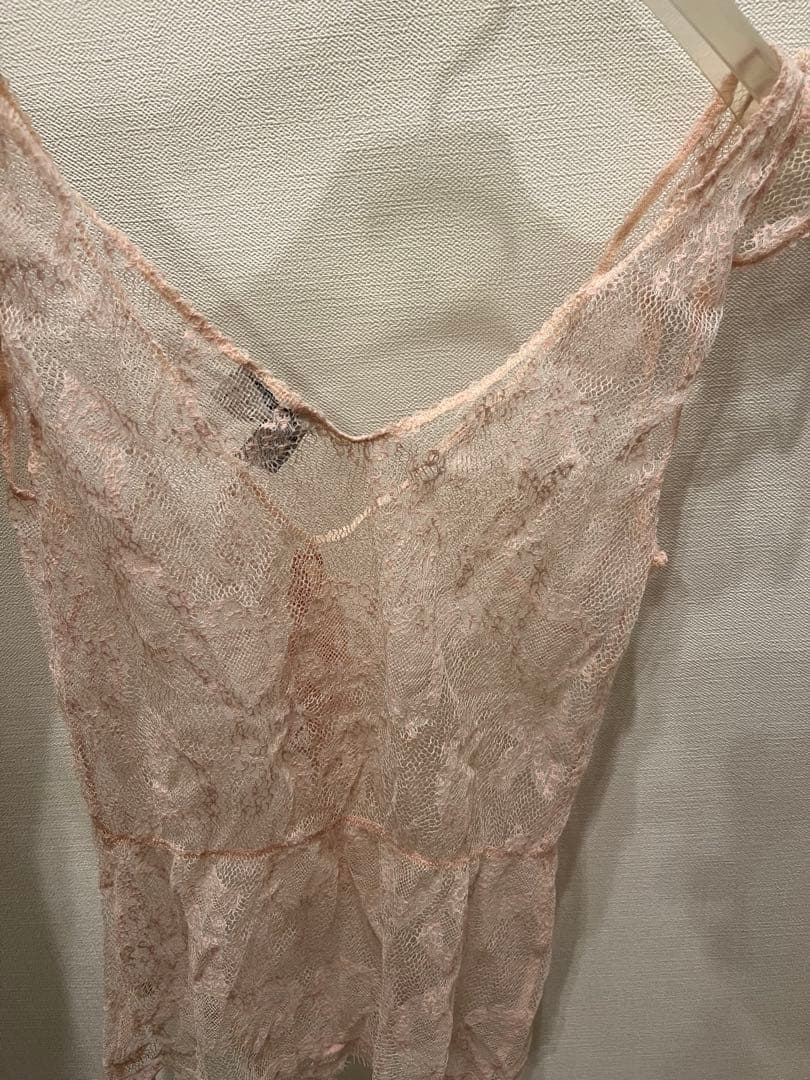 CHANEL ピンク レース Vネック キャミソール