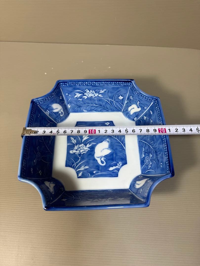 2273 深川製磁 オールド　白鷺 変形 深鉢　未使用