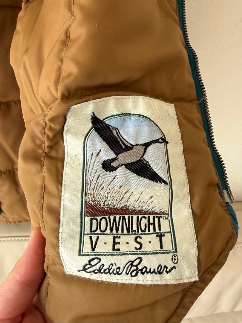 エディバウワー　80s ダウンベスト　ヴィンテージワッペン　サイズL