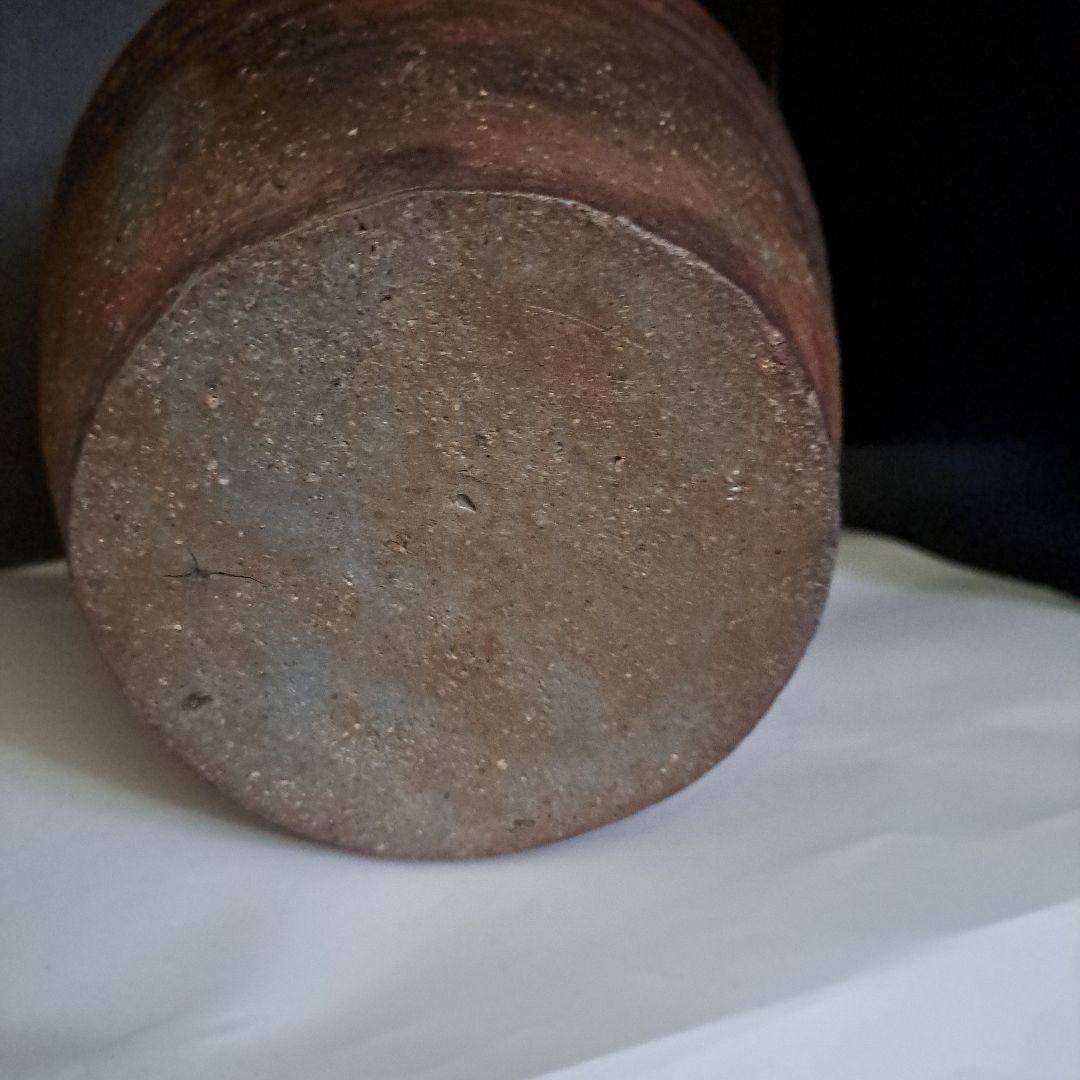 KaZe3456 茶道道　桃山時代　古備前焼　茶壺　３耳壺　三角刻印