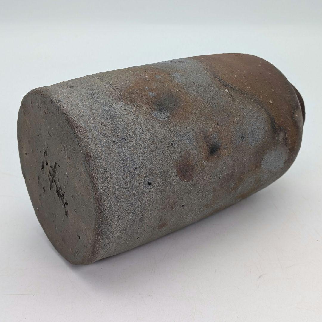 岡山県重要無形文化財 四代松田華山 備前焼 花入 共箱共布栞 フラワーベース