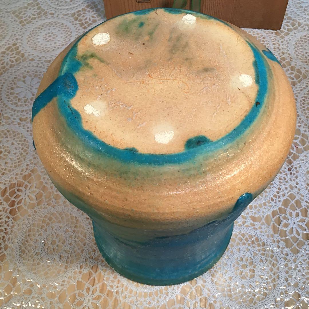 茶道具 水指 宝徳末六華窯 共箱 口径155ミリ 高さ約225ミリ Ｎ400a