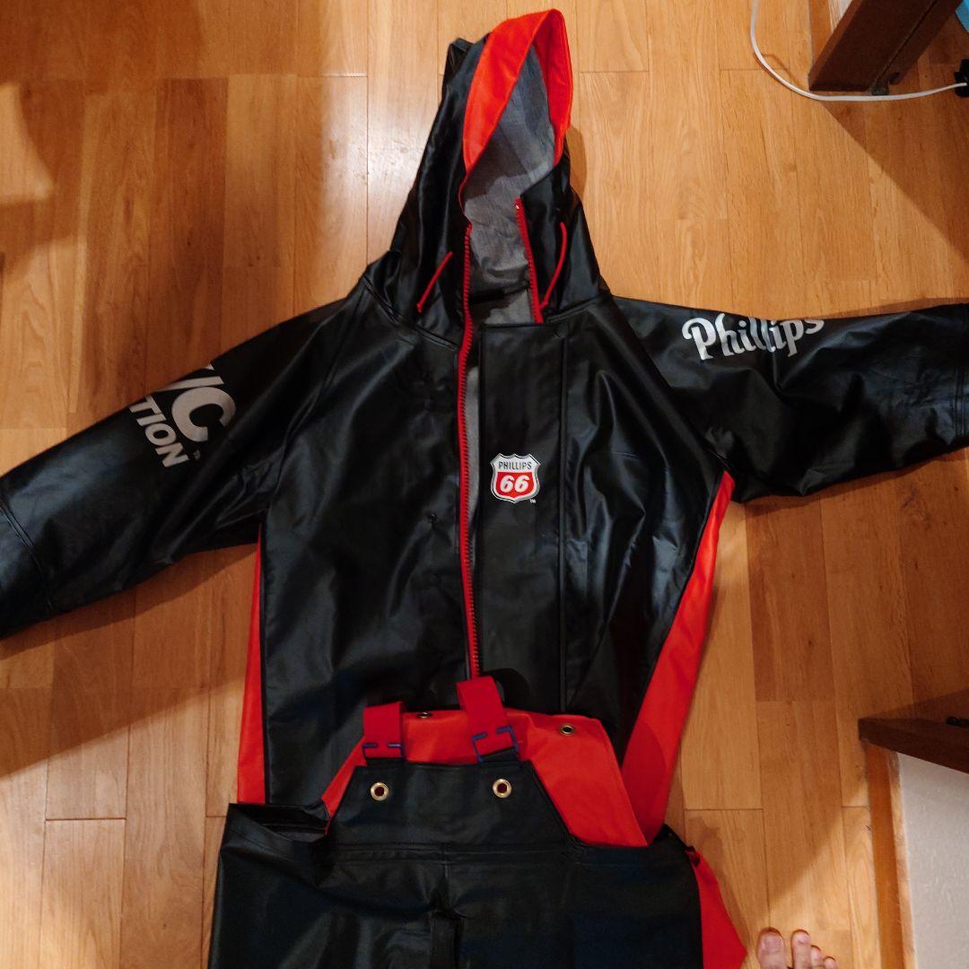 Phillips 66 　レインウェア 黒/赤