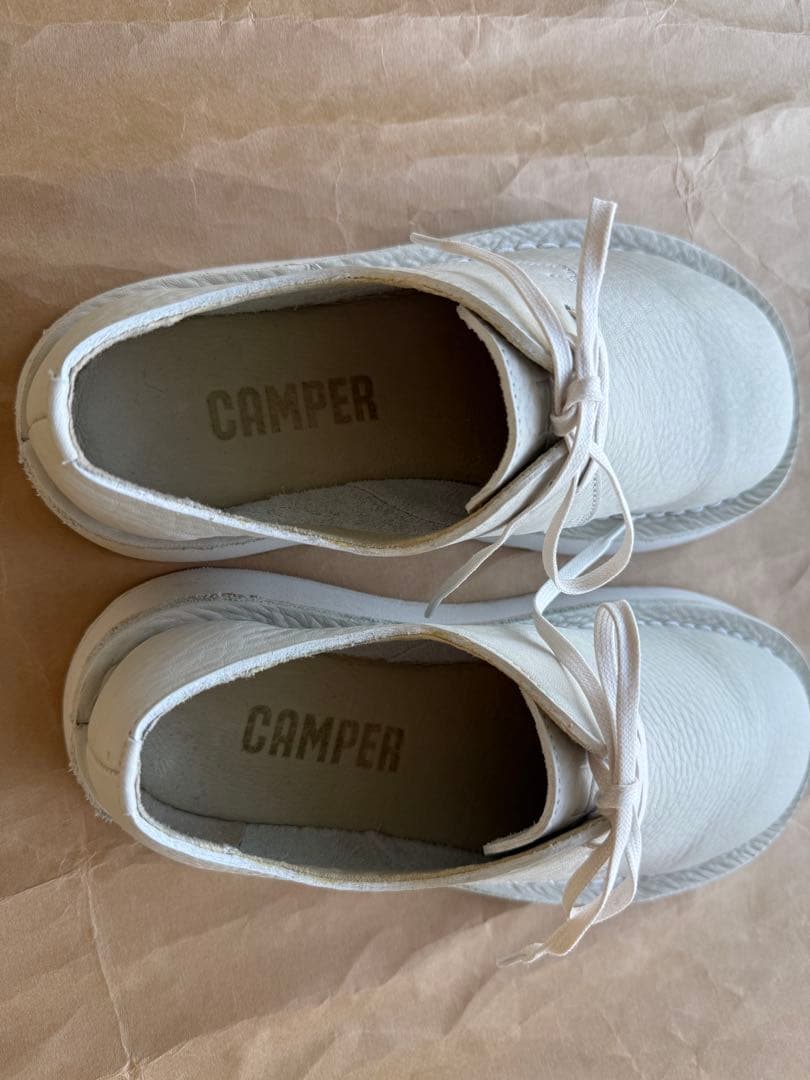 CAMPER ホワイトレザー ローファー