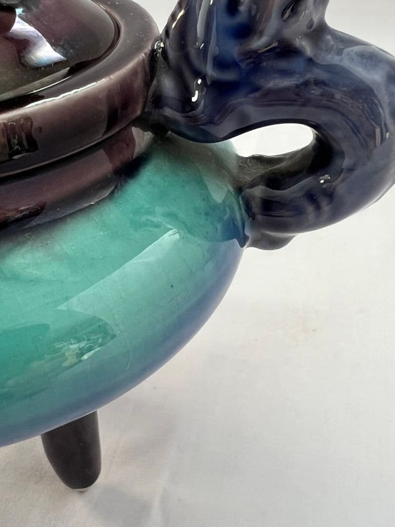 彩釉 久谷焼 香炉 徳田八十吉(正彦)