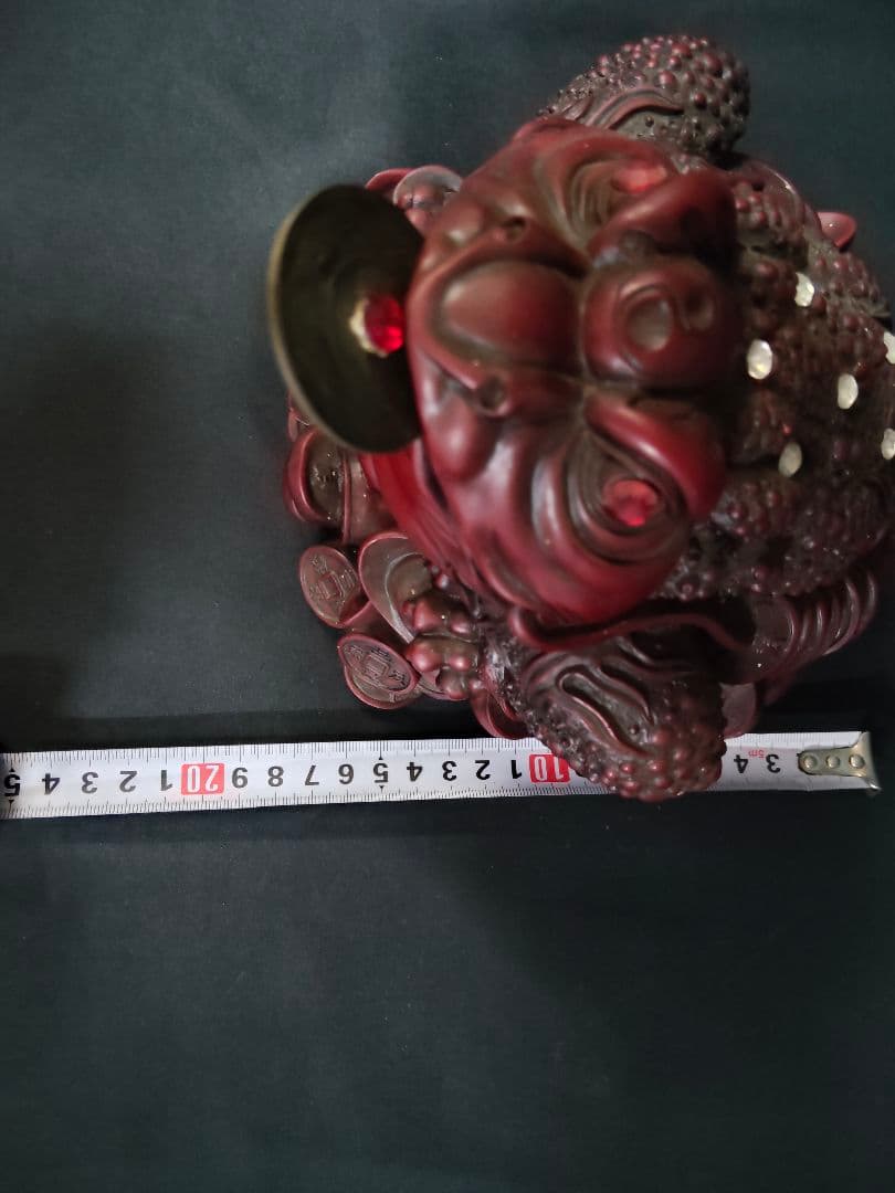 ​【特大・重量4.3kg】風水 銭蛙（ぜにがえる） 三本脚の蛙 縁起物 置物