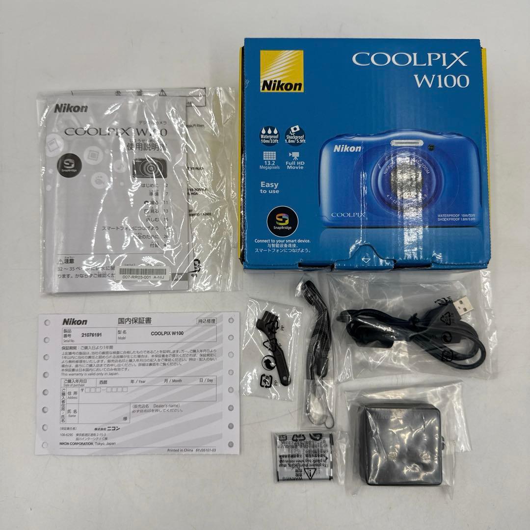 【新品未使用】Nikon COOLPIX W100 デジカメ 防水 耐衝撃
