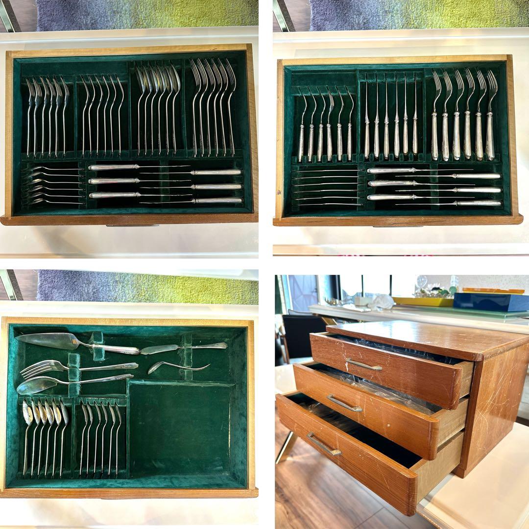 銀製SILVER950 3355ｇWAKOカトラリー83点セット