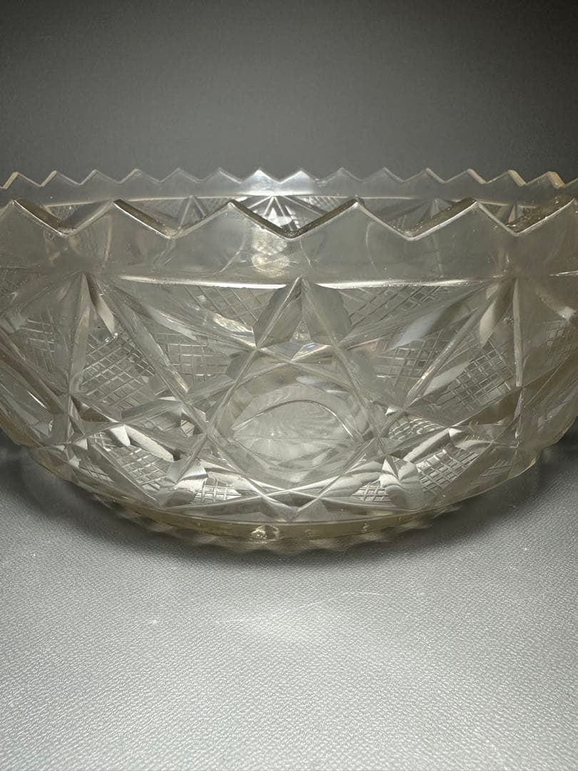 江戸ガラス　切子　鉢　江戸時代後期　合わせ箱　検索:薩摩切子　キリコ　ギヤマン