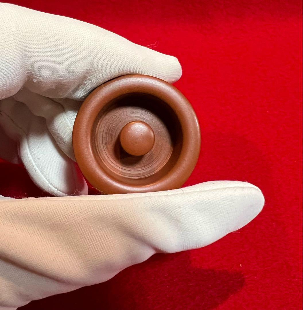 常滑焼 名工 梅原玉堂 朱泥 七福神茶入 茶道具