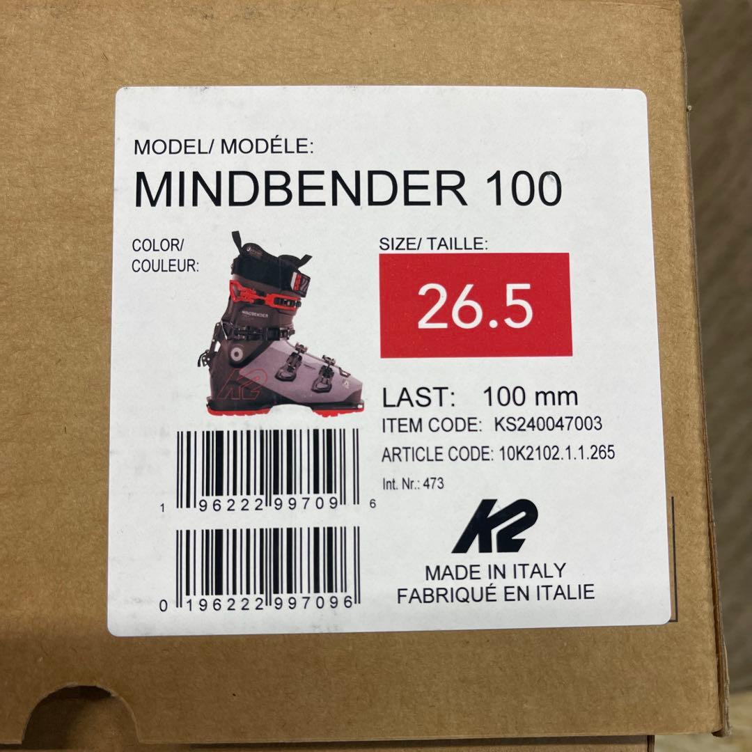 K2 マインドベンダー100 26〜26.5新品