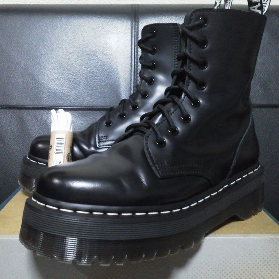 Dr.Martens JADON WS UK6 黒 男女可 厚底 白ステッチ