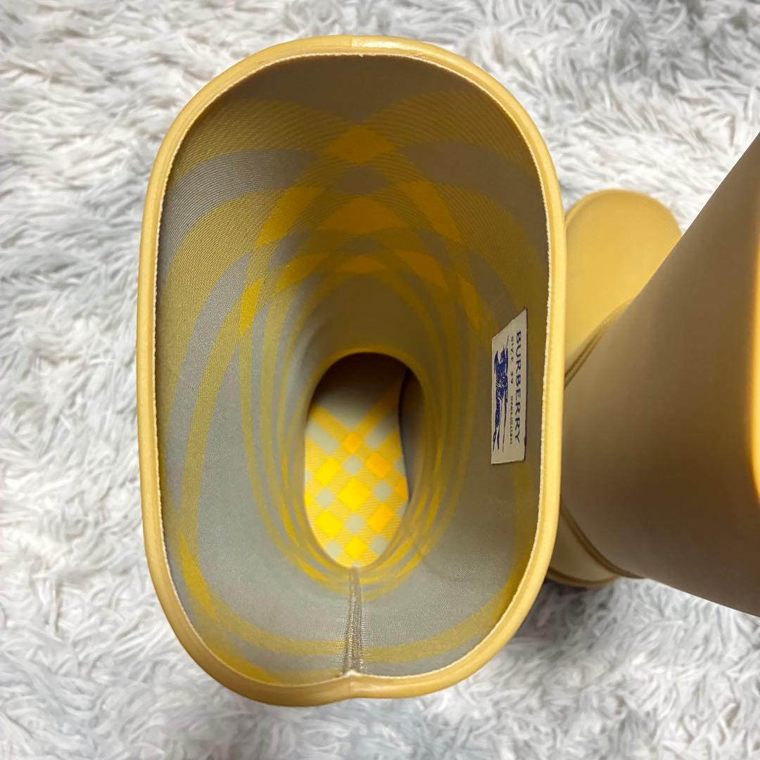 【未使用美品】BURBERRY ロングレインブーツ39 イタリア製 イエロー