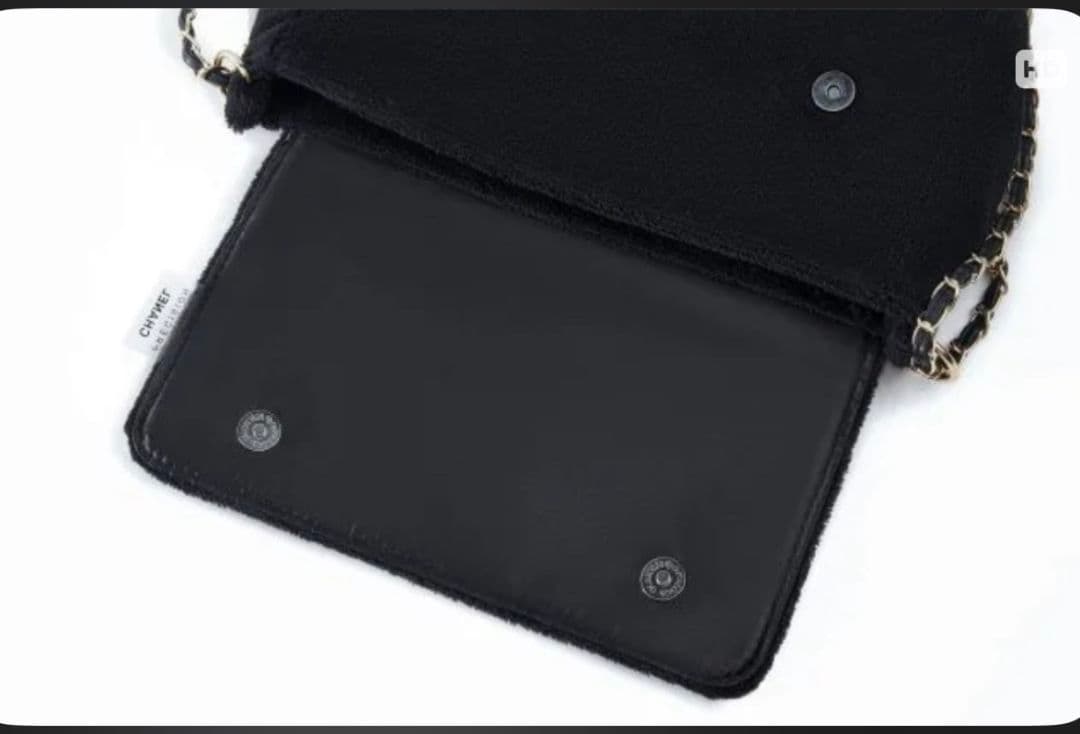 CHANEL ノベルティ 黒 ショルダーバッグ ホワイトロゴ付き