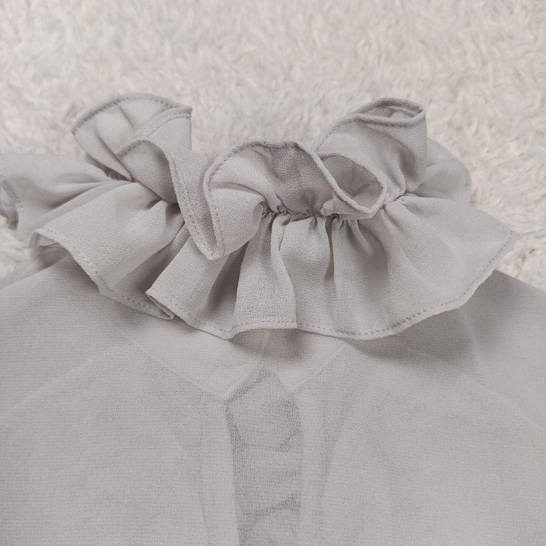 極美品✨オッズオンジャパン　ローズプリント シフォンブラウス　フリル　F