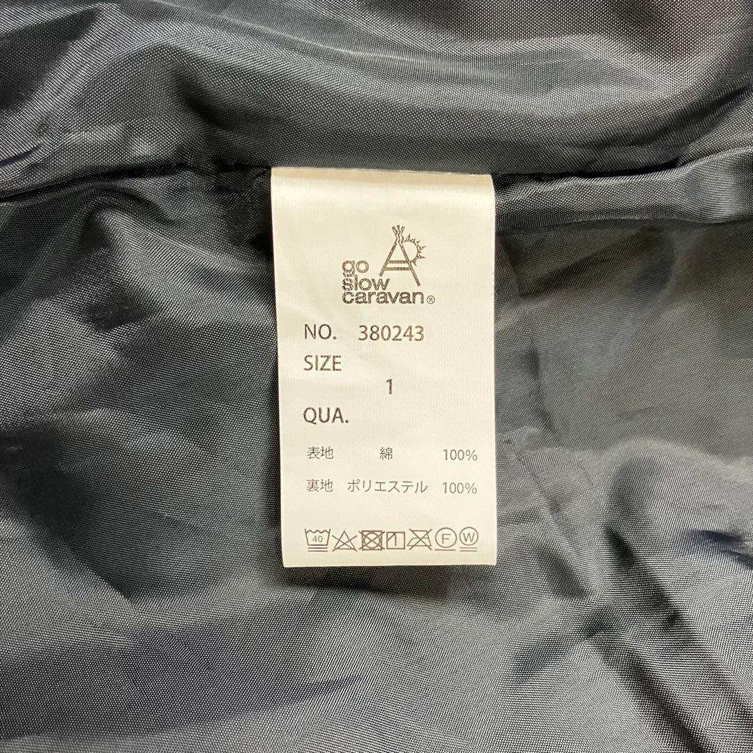go slow caravan コードクロスパネル 刺繍 モッズコート 黒 音楽