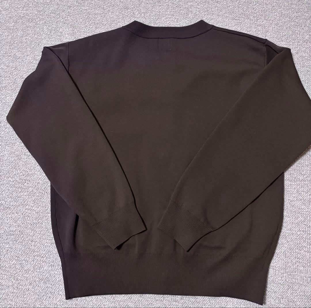 Spick&Span ウォッシャブルクルーネックカーディガン　ブラウン