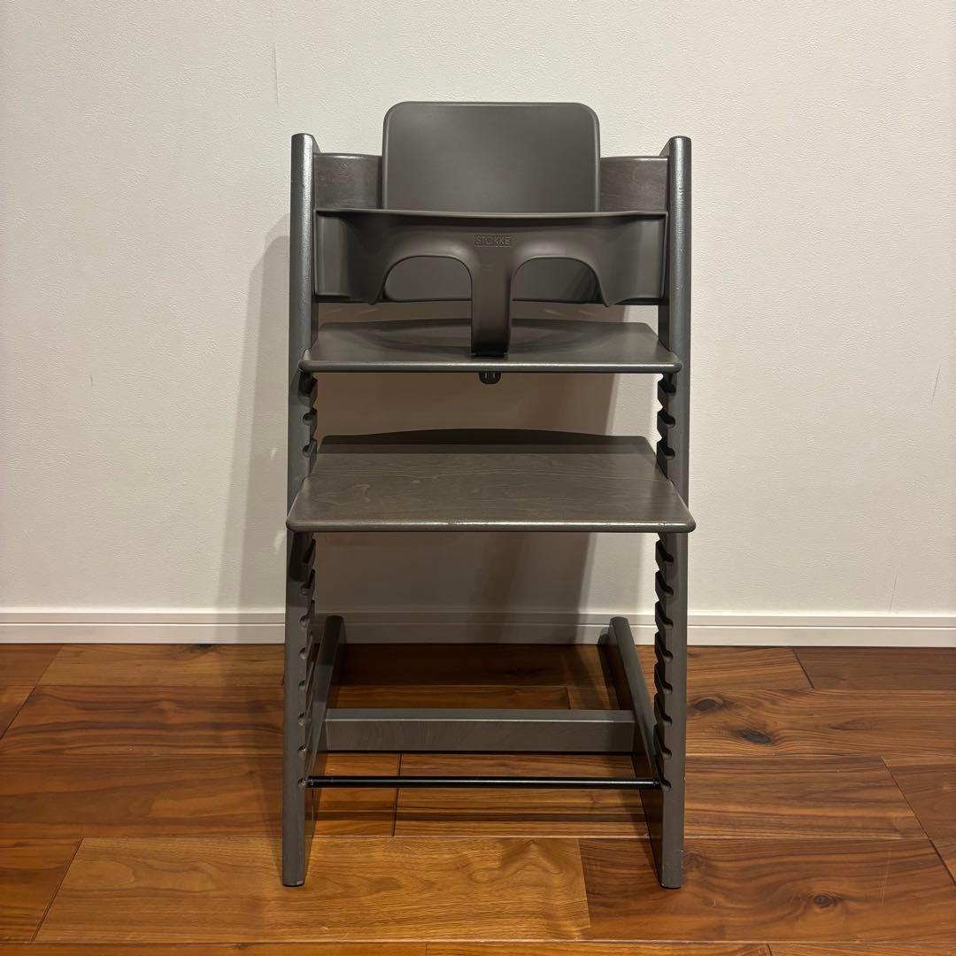 ストッケ トリップトラップ ヘイジーグレー ベビーセット付 S/N5 極美品