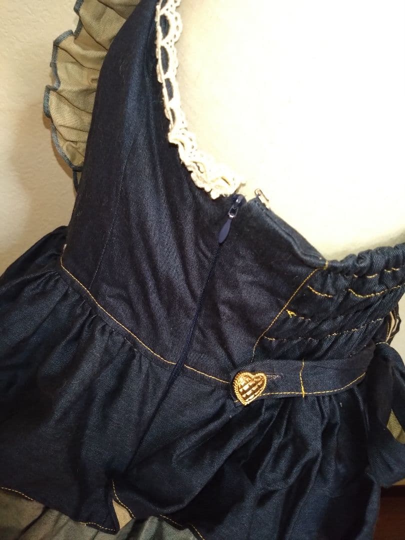 【週末処分】mam maxicimam デニムフリルワンピース