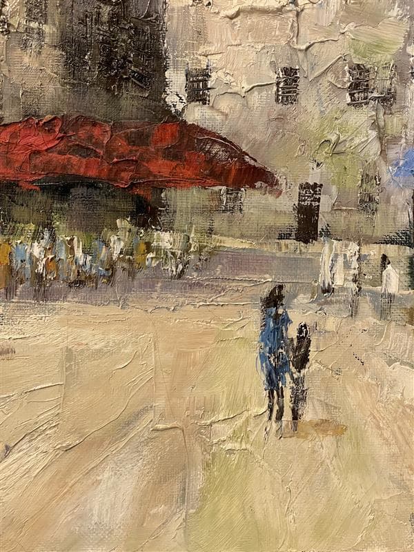 「真作」浅田薫「パリ」風景画　油彩画　額装　サイン有り　F10号