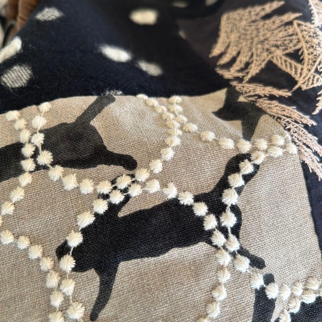 冬を楽しむバスケットカバー＊ミナペルホネンハギレ＊フランスリネン＊マルチカバー