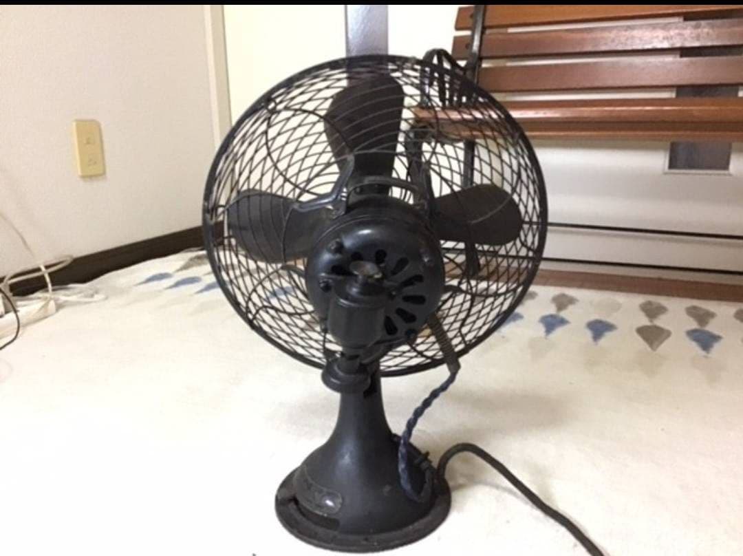 【動作します！】アンティーク　卓上扇風機 （黒）