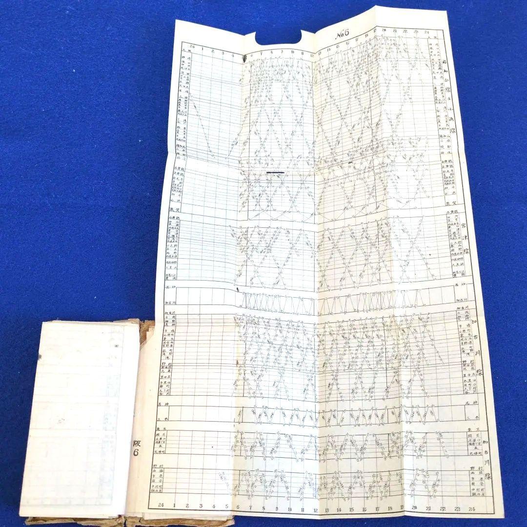 希少 鉄道省(国鉄)戦中 鉄道職員業務用ダイヤ式旅客列車時刻表(昭19年)当時物