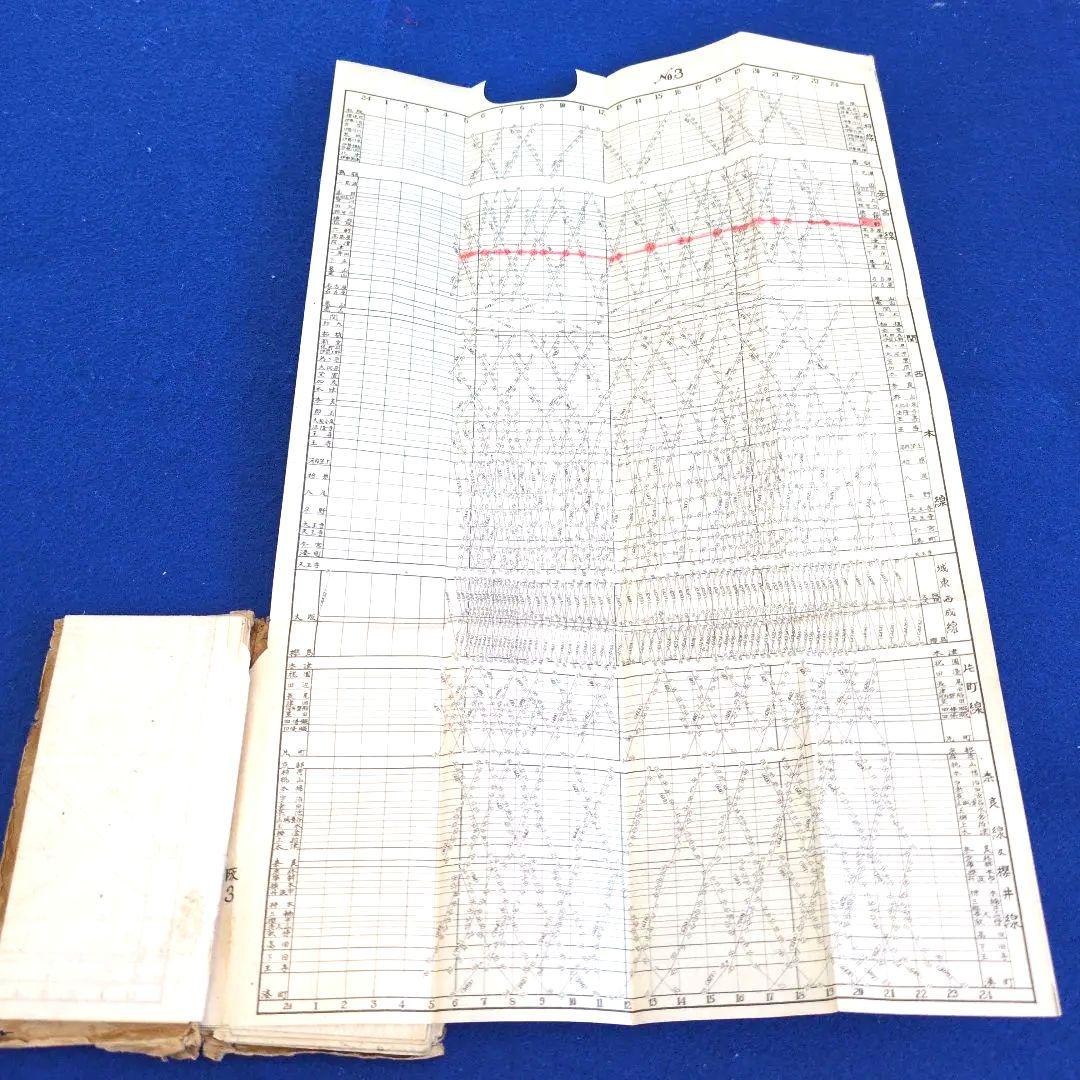 希少 鉄道省(国鉄)戦中 鉄道職員業務用ダイヤ式旅客列車時刻表(昭19年)当時物