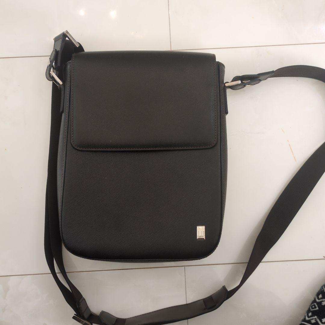 ダンヒル Cowhide（カウハイド） レザー ショルダーバッグ ブラック