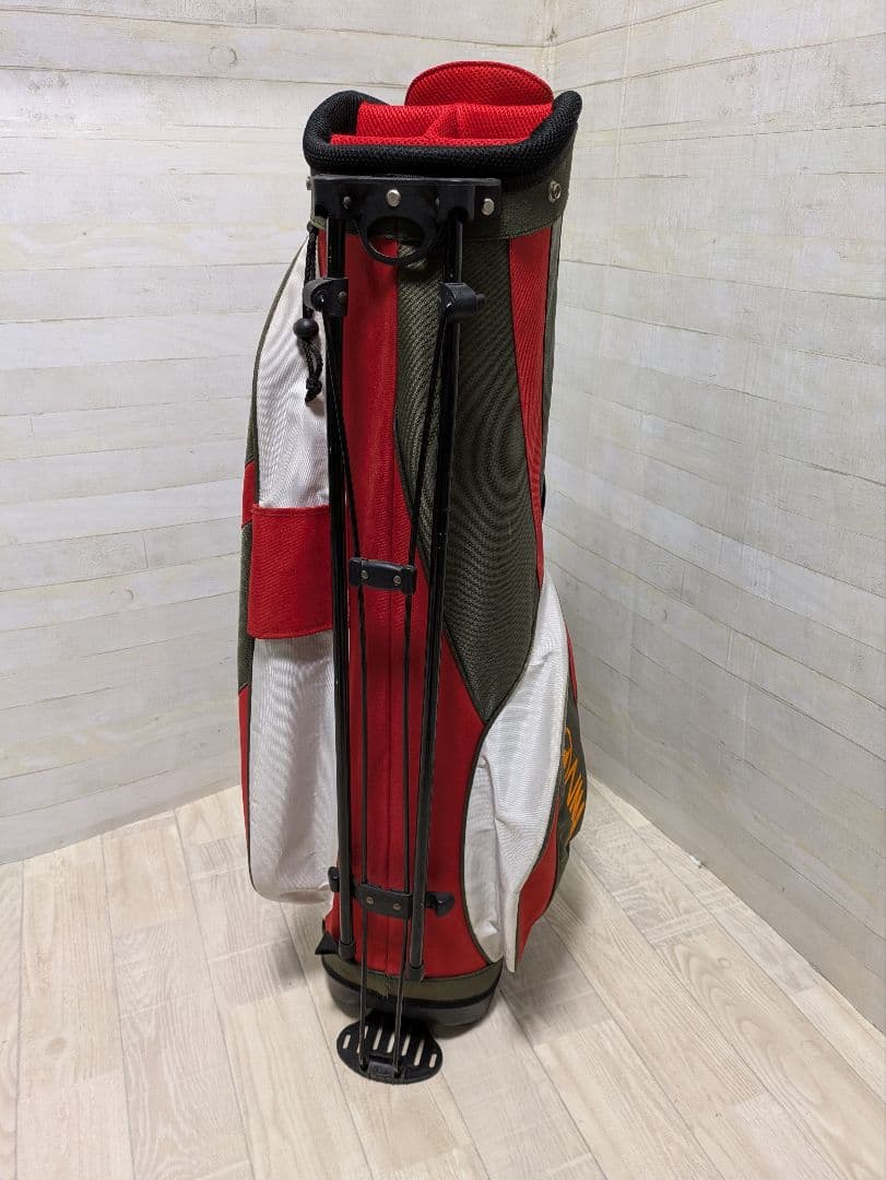 HONMA キャディバッグ スタンド付き レッド✕スモーキーグリーン