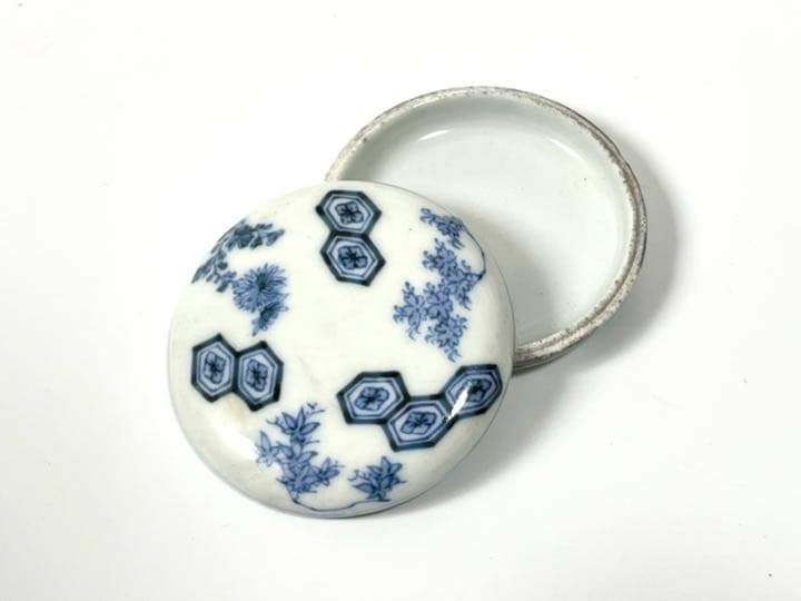 陶工　幹山伝七　幹山傳七　染付香合　茶道具