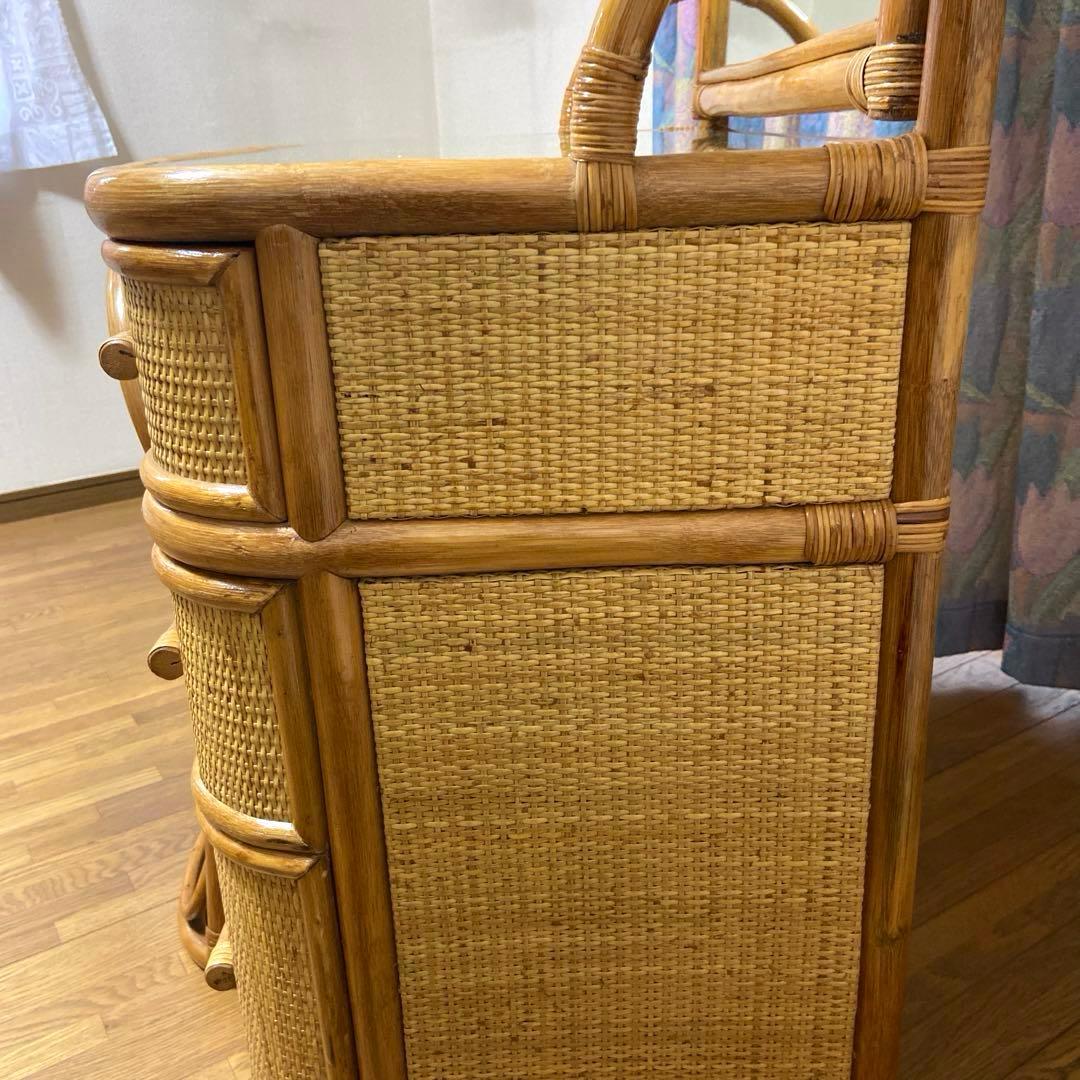 ラタン／籐／ドレッサー／鏡台／ビンテージ 椅子はつきません