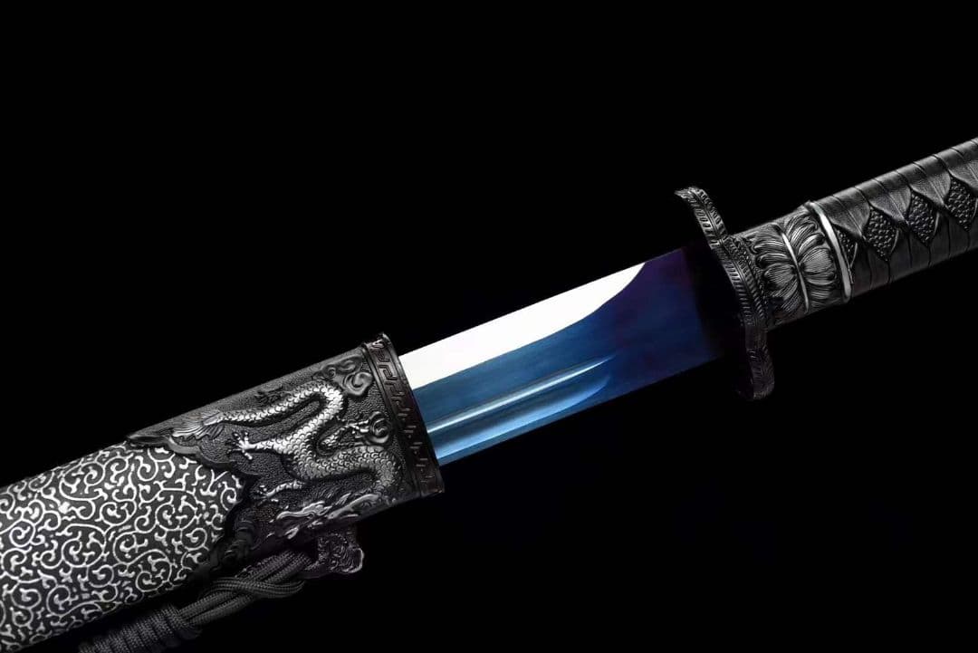 【黒金古刀―幽影龍刃】古兵器 武具　刀装具　日本刀　模造刀 居合刀 長尺