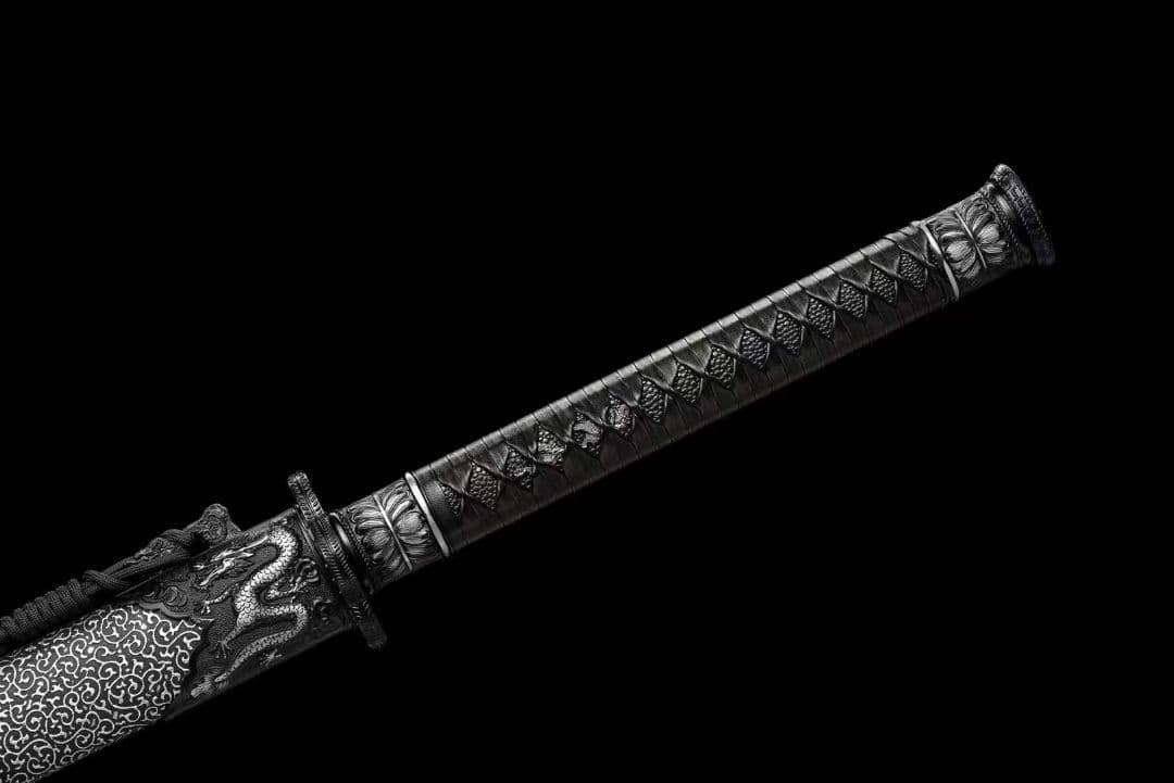 【黒金古刀―幽影龍刃】古兵器 武具　刀装具　日本刀　模造刀 居合刀 長尺