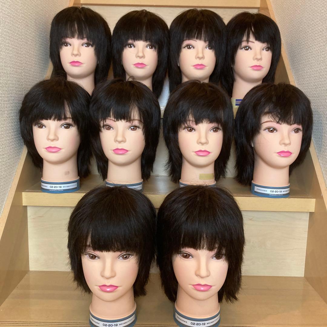 美容師練習用カットウィッグ　10体セット (おまけ1個付き　計11個！)