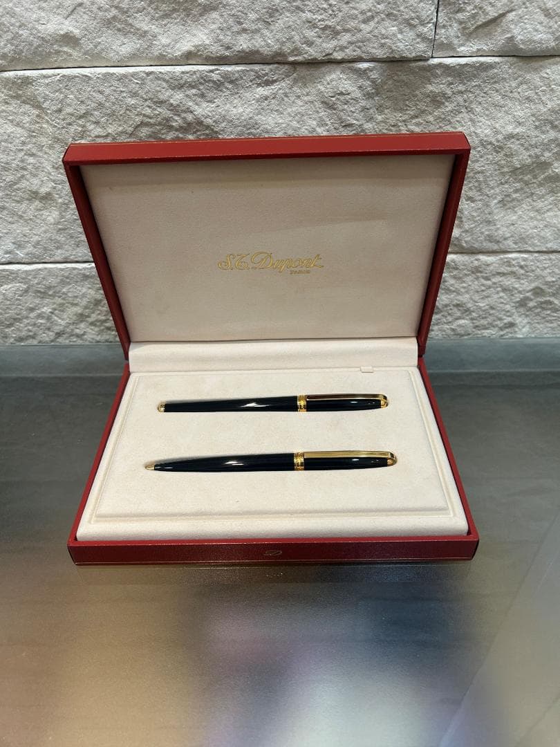 S.T.Dupont エステーデュポン 14K 万年筆 ボールペン セット 美品